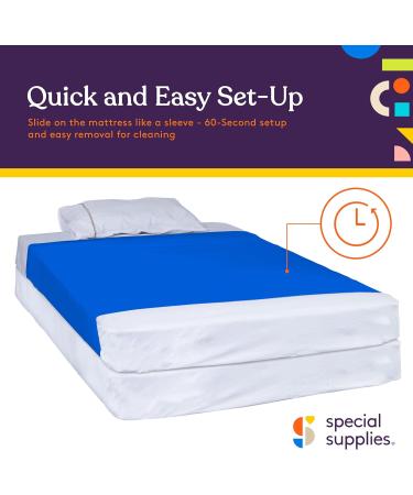 Special Supplies Sensory Bed Sheet for Kids - Compression Alternative to Weighted Blankets - Breathable & Stretchy - Cool Comfortable Sleeping Bedding - Blue Twin - Buy Online on GoSupps.com