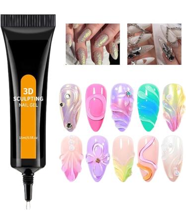 JINGLING JINGLING 3D Nail Gel - Long-Lasting 3D Beauty Products - 15ml - Rhinestone Modeling Glue - For salon home party vacation daily photoshoots wedding travel beginners - Buy Online on GoSupps.com