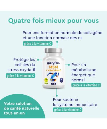 MSM with Vitamin C Bone Complex Joints Skin & Immune System* 2000 mg Methylsulfonylmethane Per Dose 240 Small Tablets Alternative to MSM Powder and MSM Capsules - Buy Online on GoSupps.com