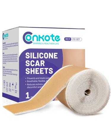 Silicone Scar Sheets 1.6 x 120 Roll Reusable Scar Removal Tape for C-Section Cosmetic Surgical Scars Stretch Marks Burn Acne and Tummy Tuck