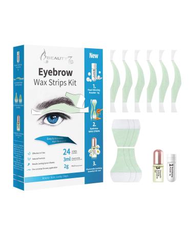Beauty7 Wax strip Wax Strips Cold Wax Strip Strip eyebrows Cold Wax Strips Precise and quick stimulus & pain -free depilatory strip for thick eyebrows shape Suitable for men eye browwax strips for men