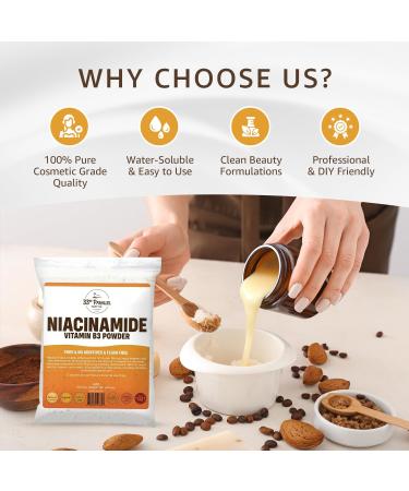 33RD PARALLEL SOAP CO. Niacinamide Powder Vitamin B3 (4oz) Brightens Skin, Reduces Dark Spots, Boosts Collagen & Hydration for Serums, Creams, Toners & DIY Skincare | 4 Ounces - Buy Online on GoSupps.com