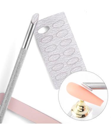 HINZIC Stainless Steel Nail Cuticle Pusher Tools Dual Ended Cuticle Remover Self-Adhesive 240 Grit Sandpaper Sheets Nail Care Replacement for Women Girls - Buy Online on GoSupps.com