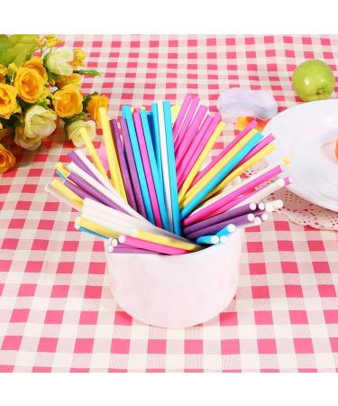  Yosoo Yosoo 100 Coloured Paper Lollipop Sticks Marshmallow Food Safe Cake Stick Safety (Colour: Blue) - Buy Online on GoSupps.com