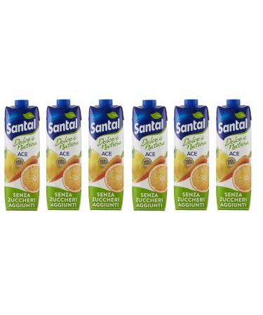 Parmalat Santal Ace Fruit Juice Dolce di Natura Zero Added Sugars Orange carrot and lemon flavor fruit juice zero added sugar Tetrapack 1000 ml