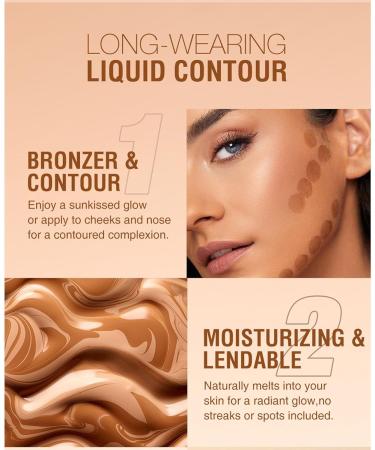 Pongnas Bronzer Contour Liquid Maquillage Hydratant Longue Dur e avec Applicateur Coussin pour un Contour et des Nuances Parfaites - Buy Online on GoSupps.com