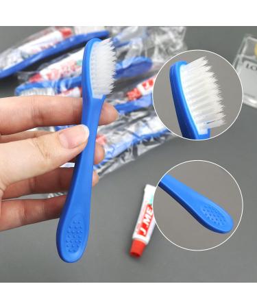 Xuezoioy Mini Disposable Toothbrush with Toothpaste - Pack of 30 Individually Wrapped Blue Travel Toothbrushes for Homeless Shelters and Hospitals - Buy Online on GoSupps.com