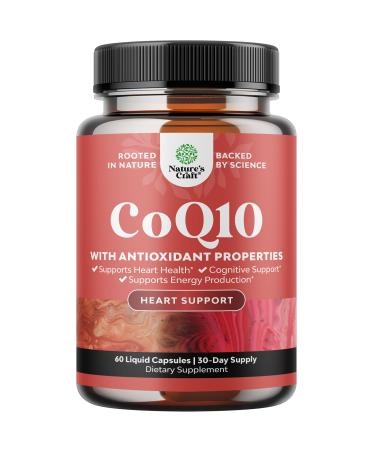 CoQ10 200mg per Serving Liquid Capsules Supplement - High Absorption Coenzyme Q10 200mg per Serving Heart Health and Potent Energy Support - Co Q10 Supplement for Fertility and Immune System Support