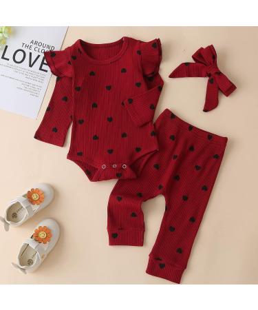 Baby Girl White Lace Ruffle Romper Top + Jeans Shorts Set 3-6 Months Red - Buy Online on GoSupps.com