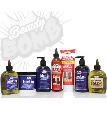 Difeel Biotin Ultra Growth Beauty Bomb 7-Piece Set for Hair Growth - Enhance and Strengthen Your Hair Naturally - Buy Online on GoSupps.com