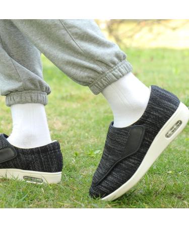 Neuropathy Shoes for Women - Adjustable Velcro Extra Wide Breathable Diabetic Walking Shoes for Elderly - Unisex Grey Size 11 - Buy Online on GoSupps.com