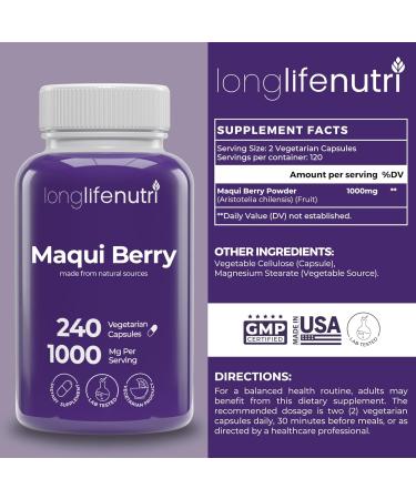 LongLifeNutri Vitamin K2 MK-7 100 mcg & Maqui Berry 1000 mg Bundle 120 Veg Capsules + 240 Veg Capsules 4-Month Supply Bone Circulation & Antioxidant Support Lab Tested Non-GMO Made in USA - Buy Online on GoSupps.com