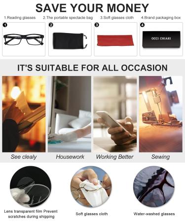 OCCI CHIARI 1.5 Reading Glasses for Men - Stylish A-Black 150 Strength Readers - International Shipping Available - Buy Online on GoSupps.com