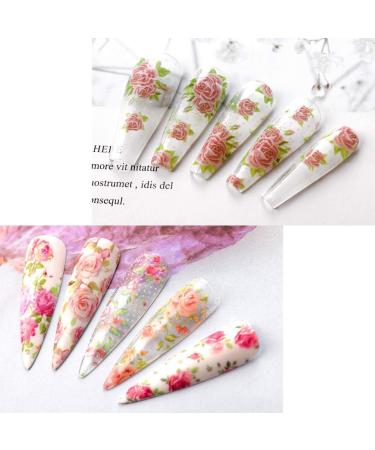 10 Rolls Flower Print Nail Foil Transfer Stickers - Colorful Floral Pattern Sheets for DIY Nail Decoration | Makartt Nail Art Design Tool - Buy Online on GoSupps.com