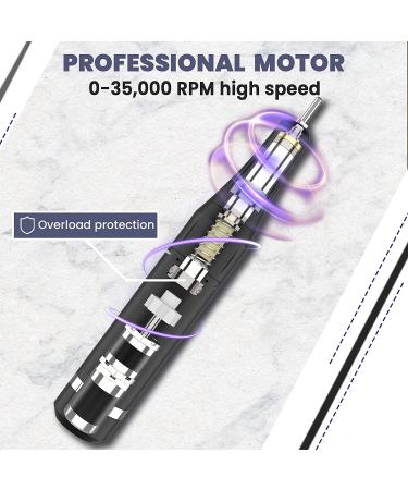 Delanie Rechargeable Electric Nail Drill Machine Kit - 35000RPM, USB-C, E-File Nail File with 6 Bits - Black - Buy Online on GoSupps.com