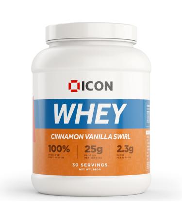 Whey Protein Powder Grass Fed Pure Low Carb Protein Shake - Hormone Free Non-GMO | 30 Servings (960g) - Cinnamon Vanilla Swirl Cinnamon Vanilla Swirl 960 g (Pack of 1)