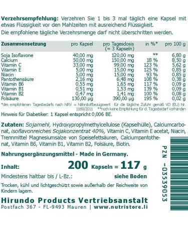 Soya Isoflavones 40 mg Vegan Capsules - 200 Pcs | Buy Internationally | High-Quality Dietary Supplements - Buy Online on GoSupps.com