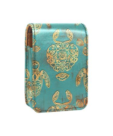Travel Lipstick Organizer Case Lipstick Case Portable Makeup Bag With Mirror Ethnic Style Golden Sea Turtle N555h9mpui