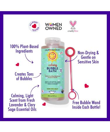 California Baby Calming Lavender Bubble Bath | 100% Plant-Based (USDA Certified) | Allergy-Friendly for Sensitive Skin | Free Bubble Wand | 384 mL - Buy Online on GoSupps.com
