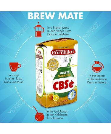  Yerbee Yerba Mate Naranja CBS Tea 1.5kg (0.5kg x 3) from Argentina - Detox & Energy Drinks - Buy Online on GoSupps.com