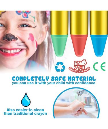 Gibot 36 Colors Face Paint Crayons Kit for Kids & Adults - Non-Toxic Body Tattoo Crayons Set for World Cup Carnival - Buy Online on GoSupps.com