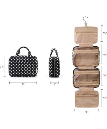 BAGSMART Polka Dots Toiletry Travel Bag with Hanging Hook - Water-Resistant Makeup Organizer for Shampoo & Toiletries - M Size - Buy Online on GoSupps.com
