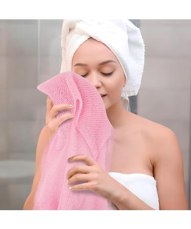 Enlarged African Net Sponge - 2 in 1 Exfoliating Body Shower Scrubber | Daily Skin Smoother 80x30cm (Pink Blue Black Brown) - International Shipping - Buy Online on GoSupps.com