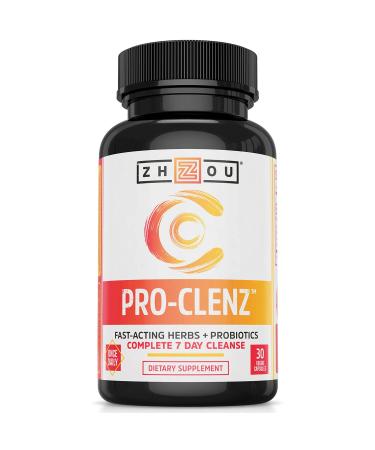 Zhou Pro-Clenz | 7 Day Colon Cleanse Detox with Probiotics | Healthy Weight Regularity & Digestion Formula | 30 Capsules