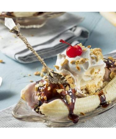 Vintage Spoon Stir Spoon Crystal Head Vintage Pattern Shaped Coffee Spoon Dessert Spoon Dessert Scoop(Green Bronze) - Buy Online on GoSupps.com