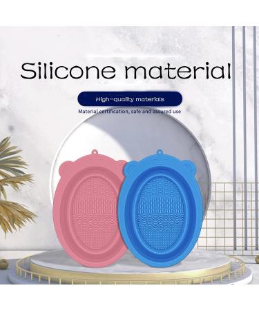 Shop Multifunctional Brush Cleaning Cup & Mat | Portable Travel Scrubber Bowl - Blue | Ideal Gift for Artists - Buy Online on GoSupps.com