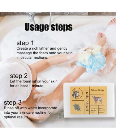 Tallow soap - Natural Organic Soap - Beef Tallow Skin Care - Moisturizing Tallow Handmade Soap - Face&Body Cleaning Soap Bar - Nourish Skincare Oil Control Face Soap 100g - Buy Online on GoSupps.com