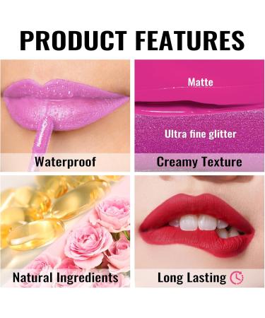 Oulac Liquid Matte Lipstick Berry Lip Color Long Lasting Lipsticks for Women High-Pigmented Lightweight Creamy and Melting Texture Vegan & Clean Beauty Pink Rose Lip 4.5ml (M10) Punky Kiss Punky Kiss (M10) - Buy Online on GoSupps.com