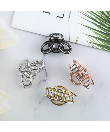 Small Metal Hair Claw Clips for Women - 2 Inch Non Slip Hair Clamps for Thin to Medium Thick Hair - Strong Hair Jaw Clips in Black, Silver, Gold, Rose Gold - Buy Online on GoSupps.com