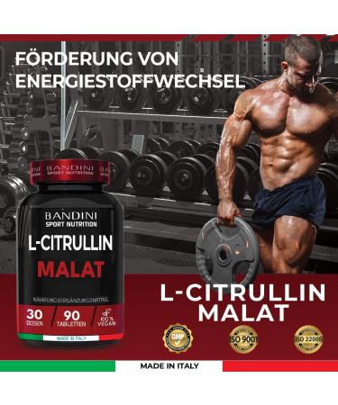 Buy Bandini L-Citrulline Malate 2:1 - 3000mg Vegan Pre-Workout Tablets | High Dose Citrulline for Muscle Building | 90 Lab-Tested Additive-Free Tabs - Buy Online on GoSupps.com