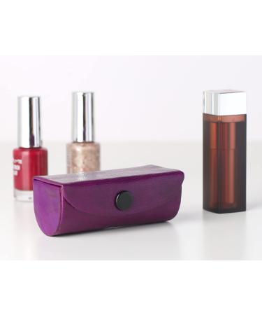 CHERKRAFT Premium Soft Leather Purple Lipstick Case with Mirror - Handbag Organizer and Lipstick Holder - Buy Online on GoSupps.com