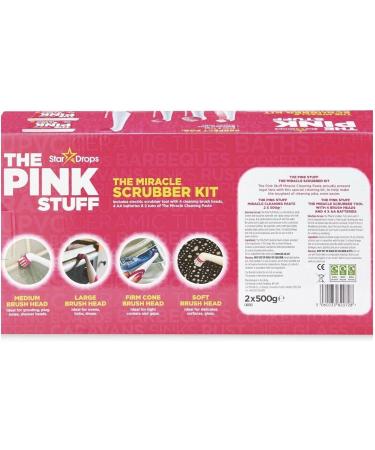 Britains Beauty The Miracle Scrubber Kit The Pink Stuff Star Drops 2 Cleaning Paste Electric Scrubber Kit With 4 Cleaning Brush Heads. - Buy Online on GoSupps.com