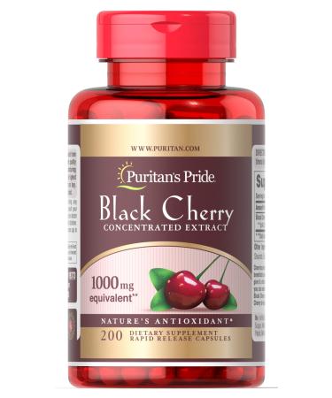 Puritans Pride Black Cherry 1000 mg Capsules, 200 Count