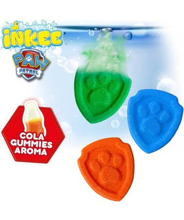 INKEE Paw Patrol Bath Bombs 3-Pack | Colorful Almond Oil & Cola Gum Flavor | 3x15g Fun for Kids Perfect for Bath Time! - Buy Online on GoSupps.com