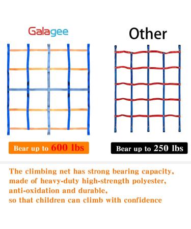 Galagee Climbing Cargo Net for Kids - Indoor/Outdoor Ninja Net Swingset Rope Ladder (96x48) with Carabiners and Bag - Buy Online on GoSupps.com