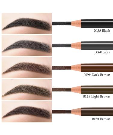 Waterproof Eyebrow Pencil Set - 5 Pcs Long Lasting Smudge Proof Eyeliner in Dark Brown - International Shipping Available - Buy Online on GoSupps.com