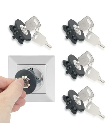 4 pieces sockets child locking socket protection child locking socket lock socket fuse baby sockets protection socket lock with key lockable socket