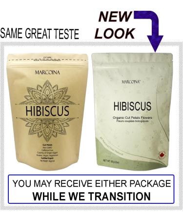 Organic Hibiscus Flowers Herbal Loose Tea by Marcoina - Cut Petals 56g in Resealable Bag Caffeine-Free from Egypt - Perfect for Hot or Cold Brew Tea - Known as Hibiscus sabdariffa. - 2oz. Hibiscus Organic Cut Flower 56-g. / 2-oz. - Buy Online on GoSupps.com
