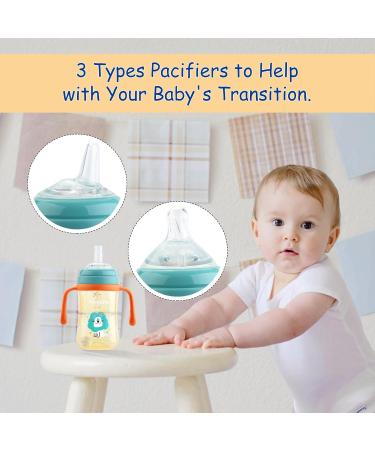 nohlerlife Sippy Cup for Baby Months 6+ Non Spill Cup for Toddlers Baby Straw Cup with Handles Leak-Proof Soft Spout Cup with 3 Types Silicone Spouts BPA Free - 8 Oz - Buy Online on GoSupps.com