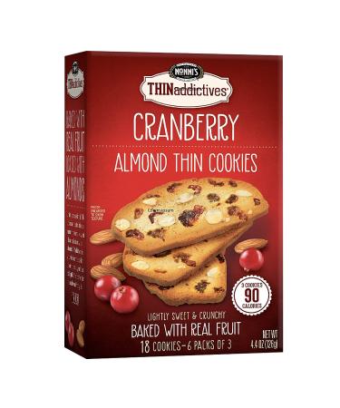 Nonni's THINaddictives Almond Thin Cookies - Cranberry Almond Biscotti Italian Cookies - Almond Cookies - Cookie Thins - Sweet Crunchy & Chewy - Perfect w/ Coffee - Kosher - 4.4 oz, 3 Pack