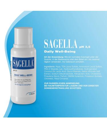 Sagella PH 3.5 Daily Intimate Wash Lotion - Lactic Acid & Sage Extract for Daily Care 500 ml | International Shipping Available - Buy Online on GoSupps.com