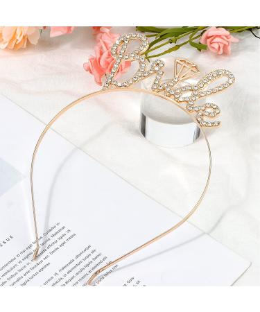 Casoty Gold Bride Tiara - Rhinestone Bachelorette Headband for Wedding Party | Bridal Shower Gift - Buy Online on GoSupps.com