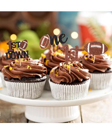 60Pcs Rugby One Cupcake Toppers Glitter American Football 1st Birthday Cupcake Picks for Rugby Sports Theme Baby Shower Kids First Birthday Party Cake Supplies Color06 - Buy Online on GoSupps.com