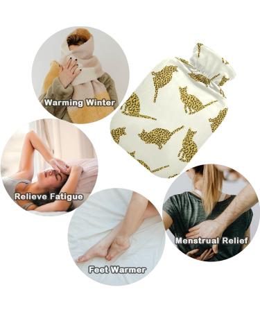 NAANLE Leopard Pattern Hot Water Bottle 2L | Cat Motif | Large for Bed & Heat Therapy | Transparent | Cold & Hot Use - Buy Online on GoSupps.com