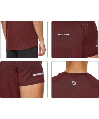 BALEAF Men's Quick Dry Short Sleeve T-Shirt - Heather Red, Size Medium - Buy Online on GoSupps.com