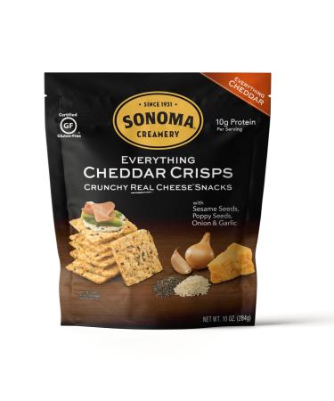 Sonoma Creamery - Cheese Crisps, Everything Cheddar, 10 Oz (1 Count) | Savory Snack | High Protein | Low Carb | Gluten Free | Keto-Friendly Everything Cheddar 10 Ounce (Pack of 1)